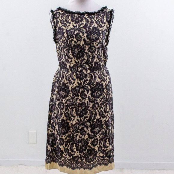 Moschino L Silk Reversible Lace Print Midi Dress - Picture 9 of 16